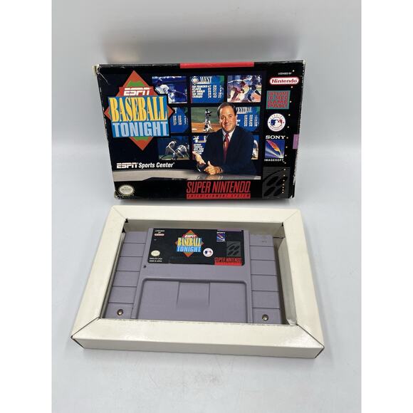 ESPN Baseball Tonight (Super Nintendo Entertainment System, 1994) Original Box - Picture 1 of 12